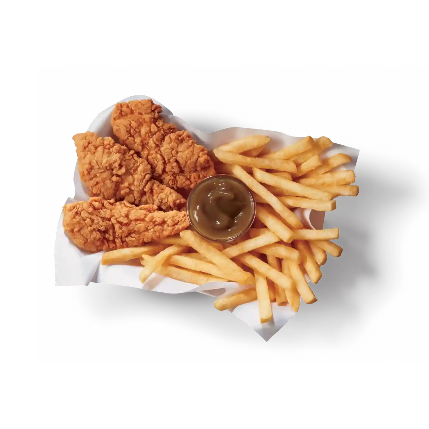 4 piece Chicken Strip Basket with Texas Toast, fries and dipping sauce